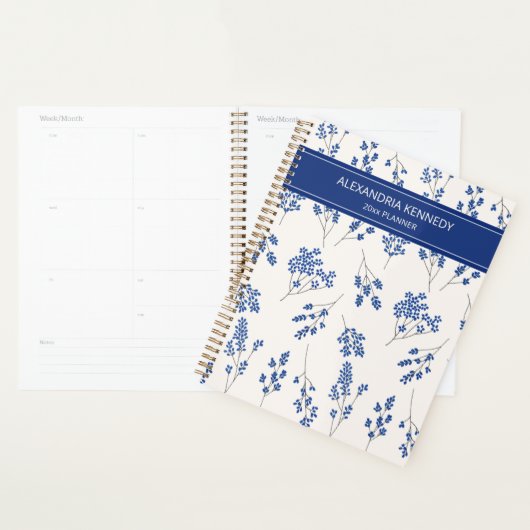 Simple Blue & White Country Flower (Devant avec enveloppe)