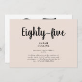 Simple Blush Floral 85e anniversaire Invitation de (Devant / Derrière)