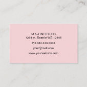 Simple Blush handgeschreven script kalligrafie Visitekaartje (Achterkant)