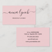 Simple Blush handgeschreven script kalligrafie Visitekaartje (Voorkant / Achterkant)