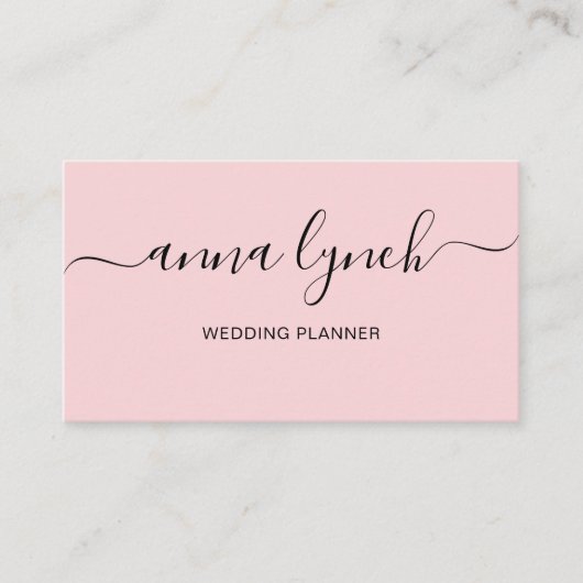 Simple Blush handgeschreven script kalligrafie Visitekaartje (Voorkant)