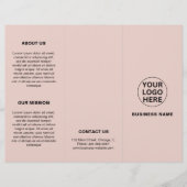 Simple Blush Pink Business Logo Tripli Brochure (Devant)