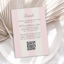 Simple Blush Pink Cabana Stripes Wedding Details