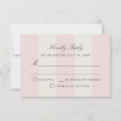 Simple Blush Pink Cabana Stripes Wedding RSVP (Devant)