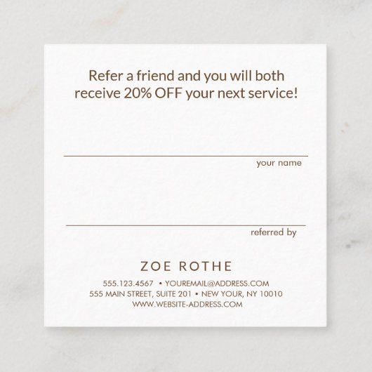 Simple Blush Pink Linen Référence client (Dos)