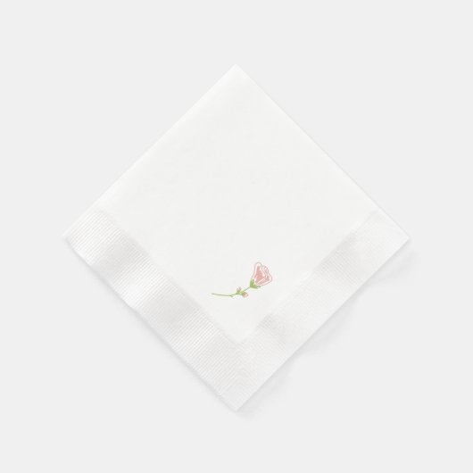 Simple Blush Pink Rose | witte servetten (Hoek)