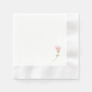 Simple Blush Pink Rose   witte servetten