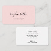 Simple Blush Pink Signature Script Beauty Visitekaartje (Voorkant / Achterkant)