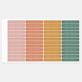 Simple Boho Arc-en-ciel Étiquette Nominative Imper (Feuille)