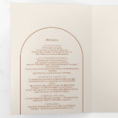 Simple Boho Arch Ivory Wedding Drieluik Uitnodiging (Binnenzijde eerst)