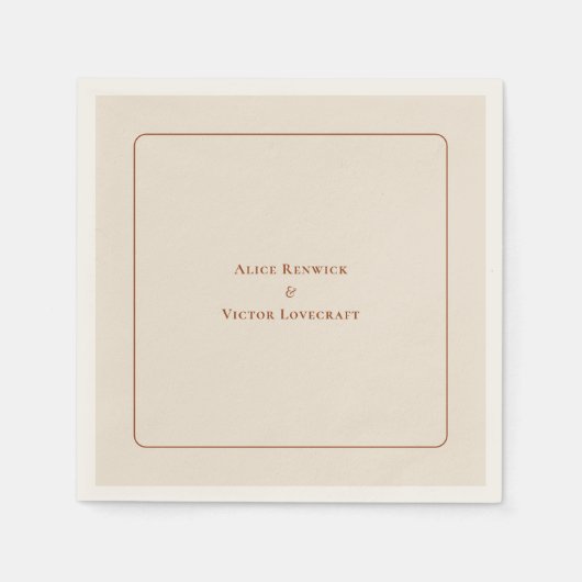 Simple Boho Arch Ivory Wedding Servet (Voorkant)