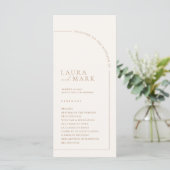 Simple Boho Arch Minimalist Wedding Program (Staand voorkant)