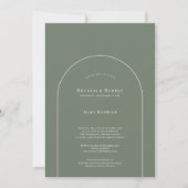 Simple Boho Arch Sage Bridal Brunch en Bubble Kaart (Voorkant)
