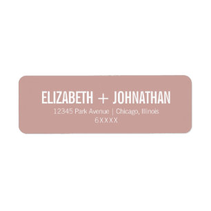 Simple Boho Dusty Roos Typography Weddenschap Addr Etiket