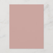 Simple Boho Dusty Roos Typography Weddenschap Deta Informatiekaartje (Achterkant)