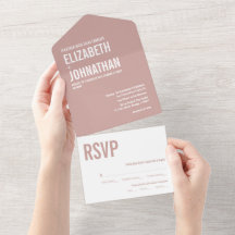 Simple Boho Dusty Roos Typography Wedding