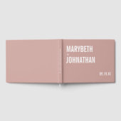 Simple Boho Dusty Roos Typography Wedding Gastenboek (Volledig)