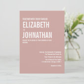 Simple Boho Dusty Roos Typography Wedding Kaart (Staand voorkant)