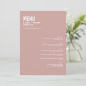 Simple Boho Dusty Roos Typography Wedding Menu (Staand voorkant)
