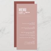 Simple Boho Dusty Roos Typography Wedding Menu (Voorkant / Achterkant)