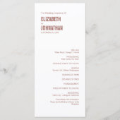 Simple Boho Dusty Roos Typography Wedding Programm Programma (Voorkant)