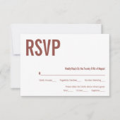Simple Boho Dusty Roos Typography Wedding RSVP (Voorkant)