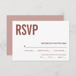 Simple Boho Dusty Roos Typography Wedding RSVP