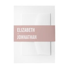 Simple Boho Dusty Roos Typography Wedding Uitnodigingen Wikkel