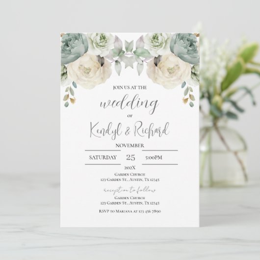 Simple Boho Elegant Wedding Invitation (Debout devant)