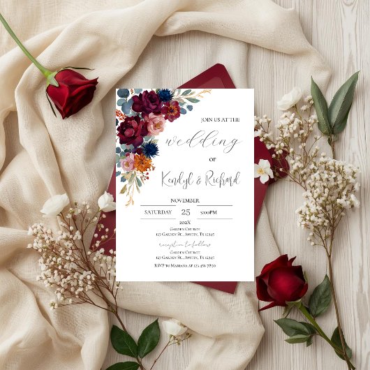 Simple Boho Elegant Wedding Invitation