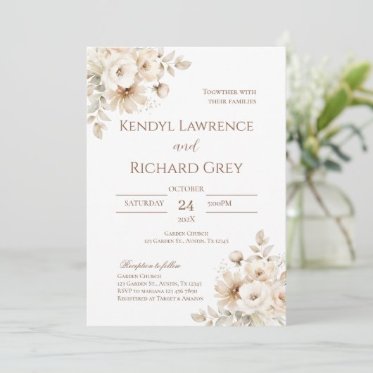 Simple Boho Elegant Wedding Invitation (Debout devant)