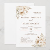 Simple Boho Elegant Wedding Invitation (Devant / Derrière)