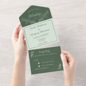 Simple Boho Floral tout en un mariage Invitation (Déchirure)