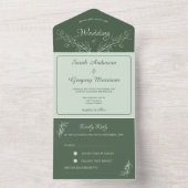 Simple Boho Floral tout en un mariage Invitation (À l'intérieur)