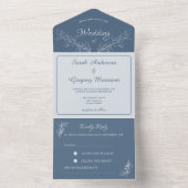 Simple Boho Floral tout en un mariage Invitation (À l'intérieur)