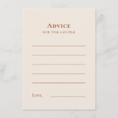 Simple Boho Ivory Wedding Advice Kaart (Voorkant)