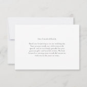 Simple Boho Minimalist Dusty Blue Wedding Bedankkaart (Achterkant)