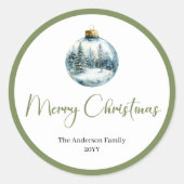 Simple Boho Pine Wreath Holiday Envelope Sticker (Devant)