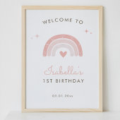 Simple Boho Rainbow 1st Birthday Affiche de bienve