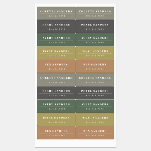 Simple Boho Rainbow Waterproof Nom Étiquettes (Feuille)