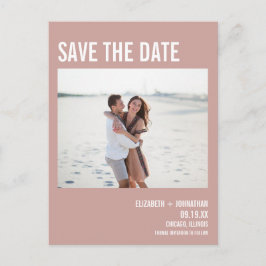 Simple Boho Roos Typografie Photo Save the Date Aankondigingskaart