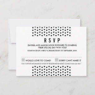 SIMPLE BOHO RSVP modern driehoekspatroon zwart Kaartje