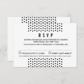 SIMPLE BOHO RSVP triangle moderne motif noir (Devant / Derrière)