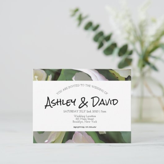 Simple Boho Script Wedding Briefkaart (Staand voorkant)