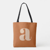 Simple Boho Terracotta Bold Retro Monogram Initiaa Draagtas (Achterkant)