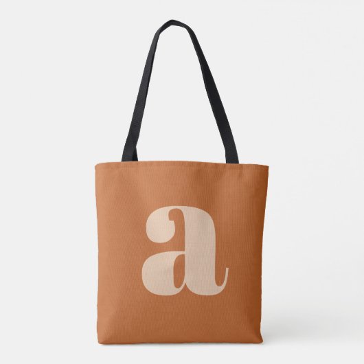 Simple Boho Terracotta Bold Retro Monogram Initiaa Draagtas (Achterkant)