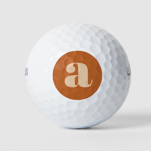 Simple Boho Terracotta Bold Retro Monogram Initiaa Golfballen (Voorkant)
