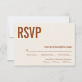 Simple Boho Terracotta Typographie Mariage RSVP (Devant)