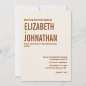 Simple Boho Terracotta Typography Wedding Invitati Kaart (Voorkant)