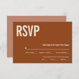 Simple Boho Terracotta Typography Wedding RSVP